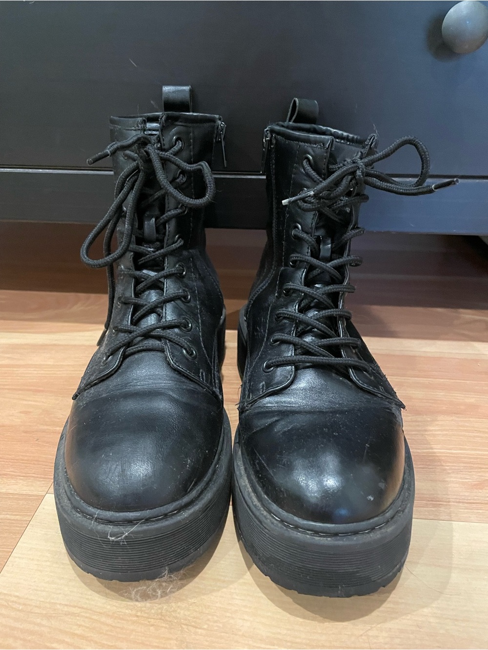 Target Black Lace-Up Platform Combat Boots